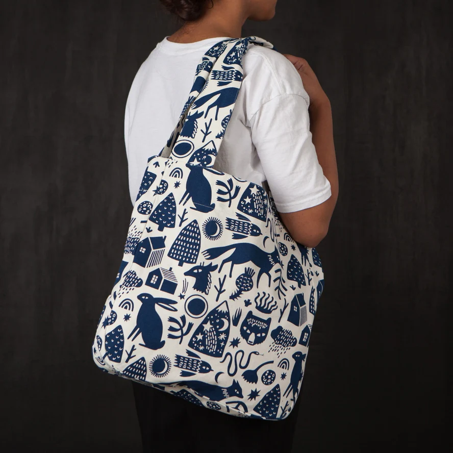 TIMBER BLOCK TO AND FRO CANVAS TOTE BAG BY DANICA STUDIO - Image 2