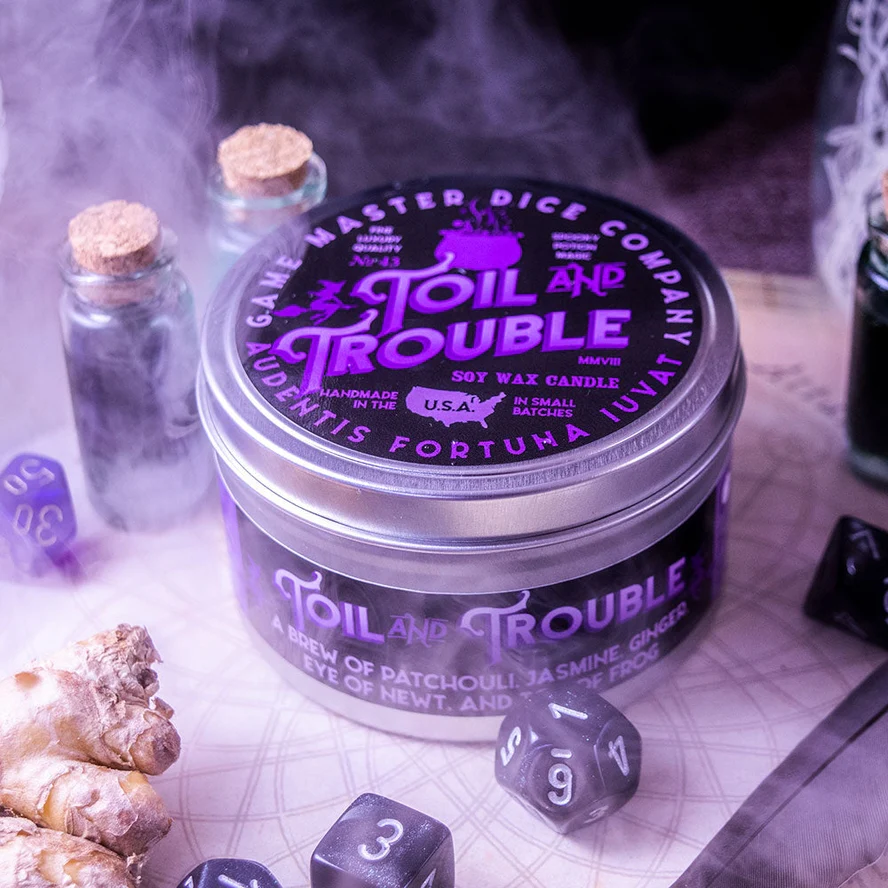 TOIL AND TROUBLE 8oz GAMING CANDLE