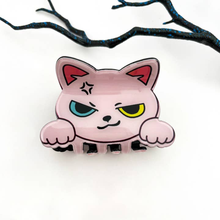 TOUGH ANGRY CAT HAIR CLAW CLIP