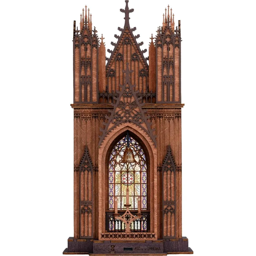 TWIN-TOWER CATHEDRAL 3D WOODEN PUZZLE KIT