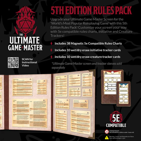 ULTIMATE GAME MASTER SCREEN: 5E MAGNETIC RULES - Image 2