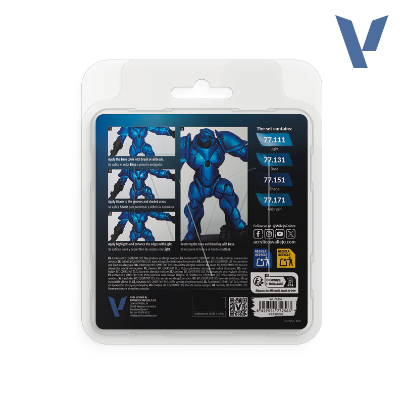 VALLEJO TRUE METALLIC METAL PAINT SET SAPPHIRE BLUE (4 COLORS) - Image 2