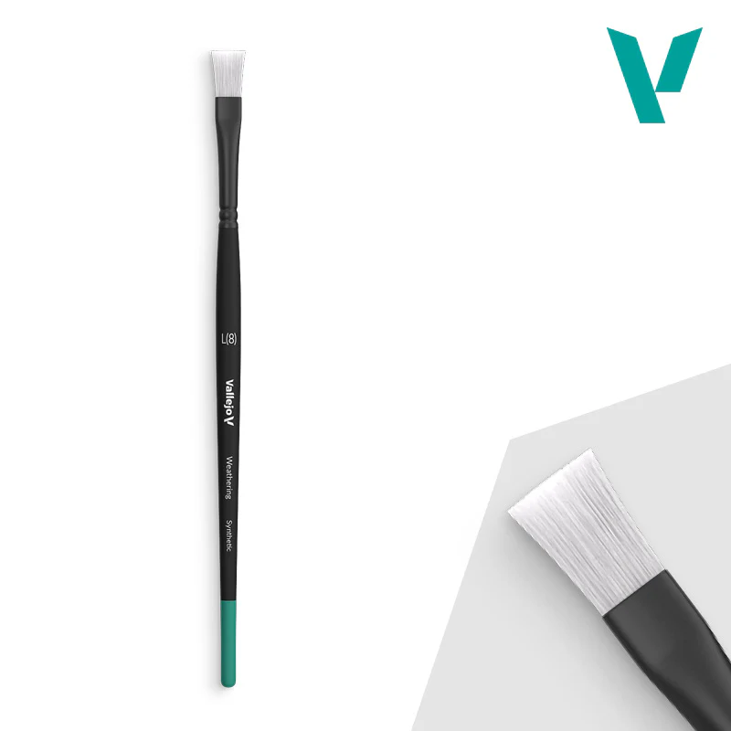VALLEJO WEATHERING FLAT LARGE 8 SYNTHETIC BRUSH