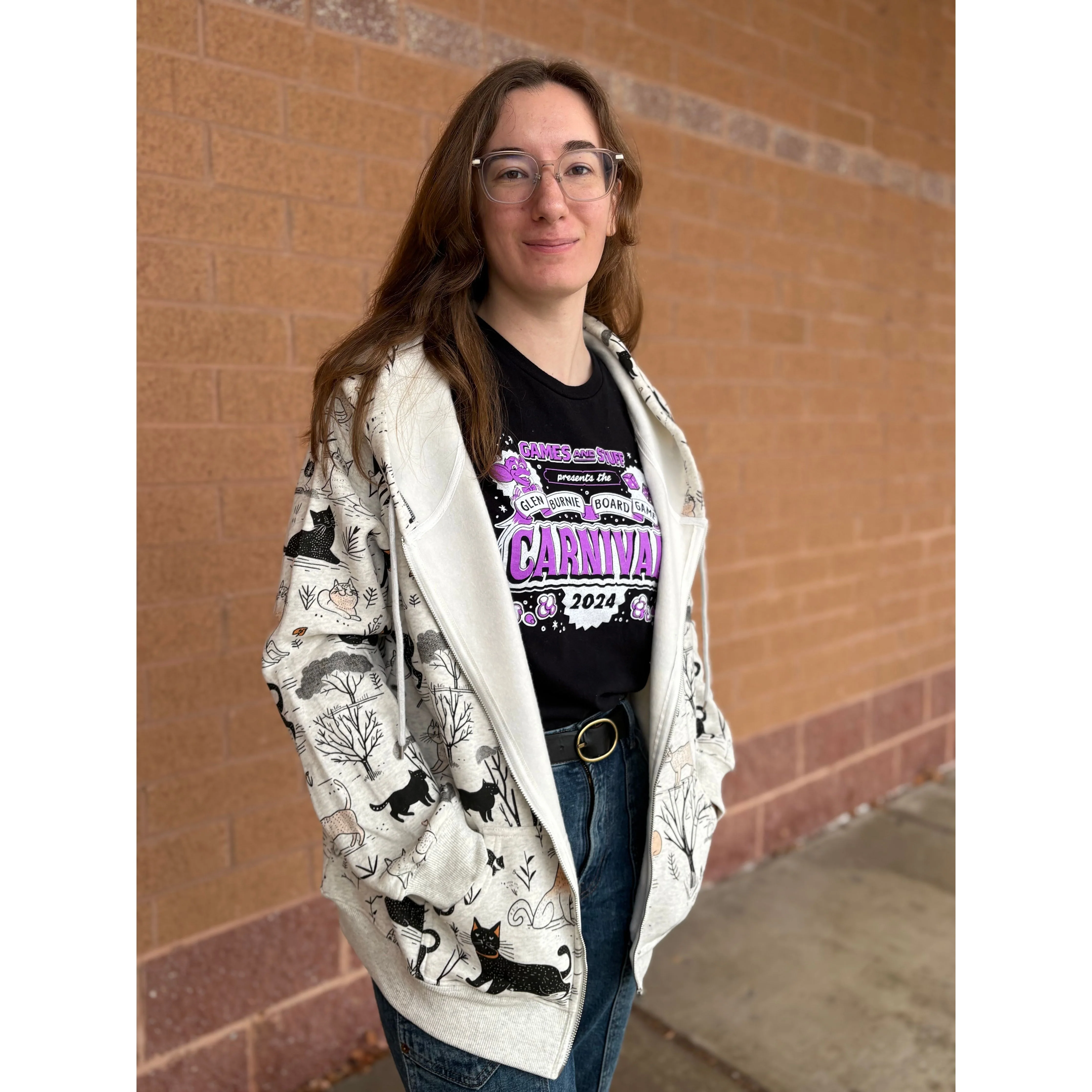 WHIMSICAL CAT FOREST ZIP HOODIE - Image 3