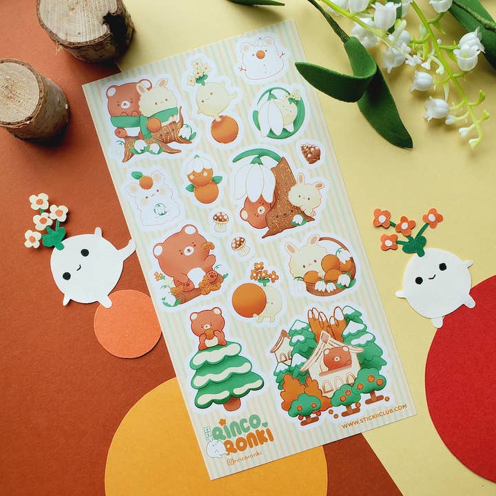 WINTER ORANGE HARVEST STICKER SHEET - Image 2