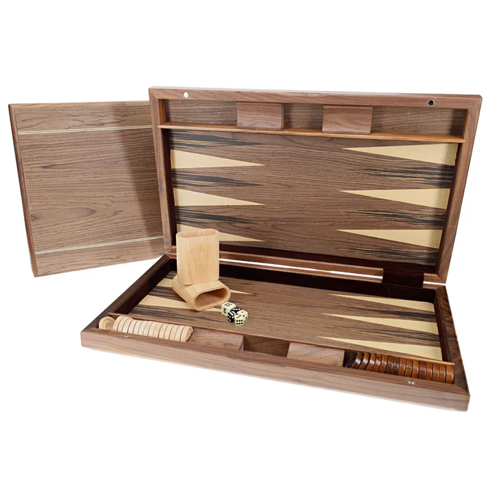 WOOD INLAY BACKGAMMON SET IN BEECHWOOD - Image 2