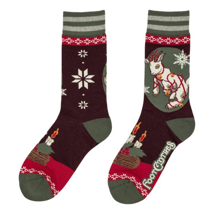 YULE GOAT CREW SOCKS BY FOOTCLOTHES - Image 2